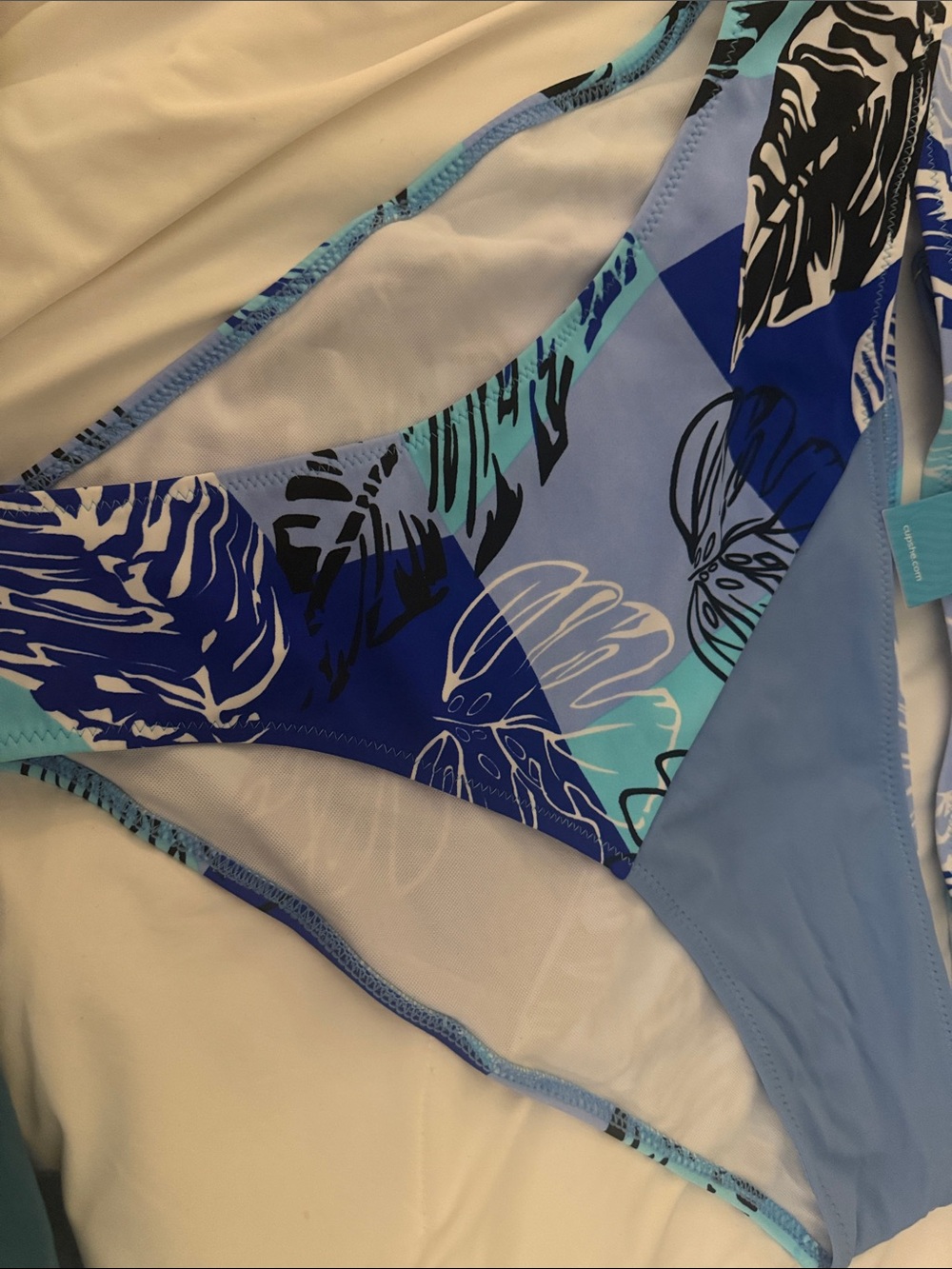 Cupshe Blue & Aqua Tropical Leaf Triangle Bikini Set | XXL - Picture 2 of 5